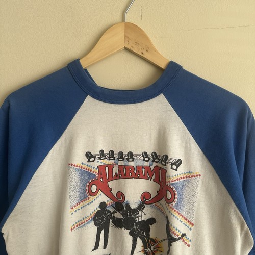 Vintage 80er Alabama The Touch Konzert Tour Raglan 3/4 Ärmel Shirt Größe Large