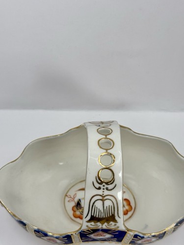 Vintage Imari Porzellan Korb mit Henkeln handbemalt blau, orange & gold - Bild 4 von 9