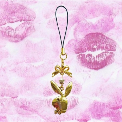 Gold Playboy Phone Charm