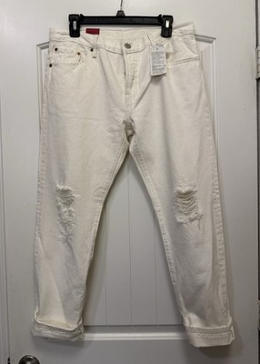 NWT LEVI'S 501 CT Women's 29 x 32 Crop Jean 100% cotton Original Fit Cream Color