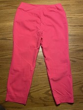 Investments Women's Solid Pink Pants Cotton Polyester Spandex