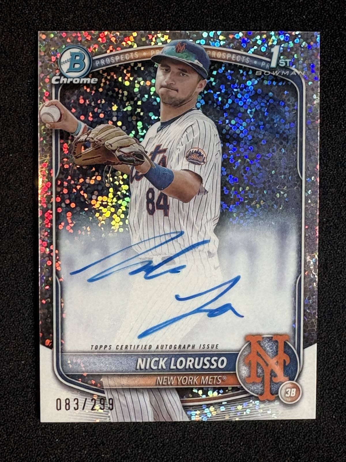 2025 Bowman Chrome Nick Lorusso 1st Bowman Speckle Refractor Auto /299