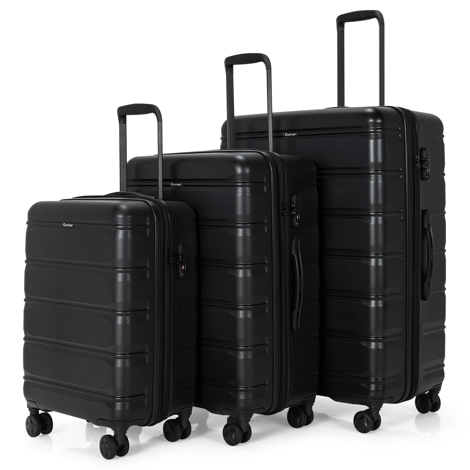Set Expandable Suitcase W/ Spinner Wheels & Tsa Lock