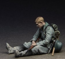 Kit modelo figura resina 1/35 soldados alemanes descansando Segunda Guerra Mundial sin pintar sin montar