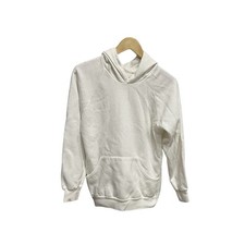 Vintage 70s 80s Plain Blank White Hoodie Sweatshirt Made In USA
