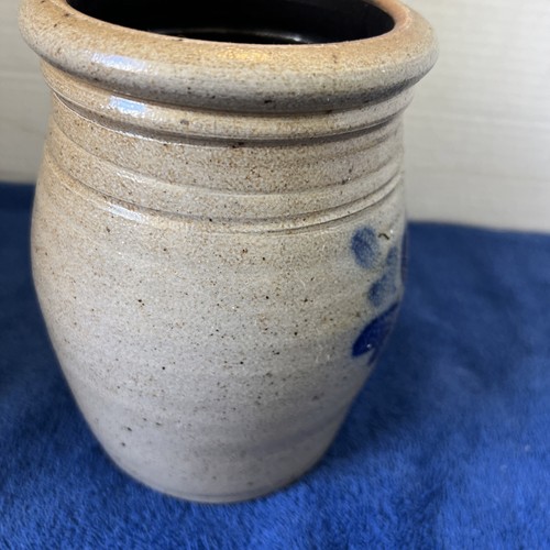 VTG ROWE POTTERY 1987 Heart Salt Glaze Stoneware Vase Utensil Container 7” - Picture 7 of 8