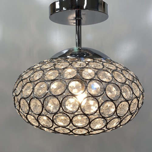 Kichler Krystal Ice 9.7” Chrome Glass Semi-Flush Mount Ceiling Light Fixture G9 - Picture 12 of 13