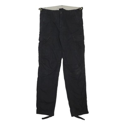 Carhartt WIP Herren Baumwolle Schwarz Slim Cargo Hose W32 L34 Workwear Reißverschluss