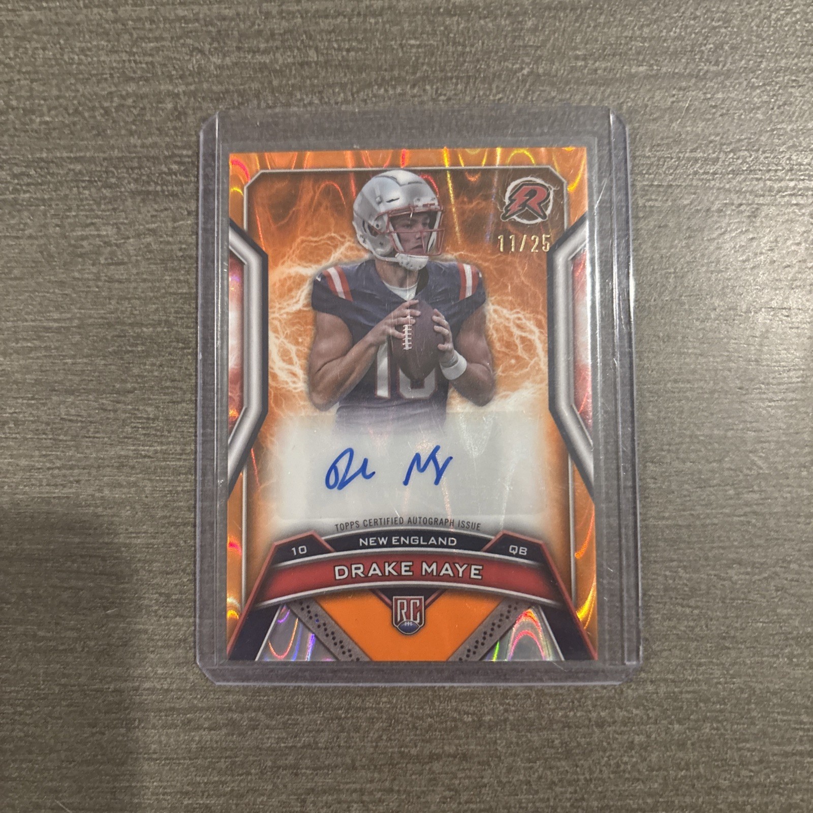 Drake Maye 2024 Topps Resurgence Orange Autograph Rookie /25 Patriots RC Auto