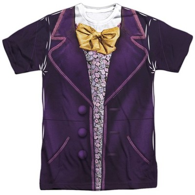 WILLY WONKA COSTUME Licensed Sublimated Adult Graphic Tee Shirt SM-3XL