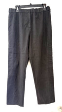 Eileen Fisher Cotton Hemp Stretch Lantern Pants Easy Fit Ankle Length Sz L/G