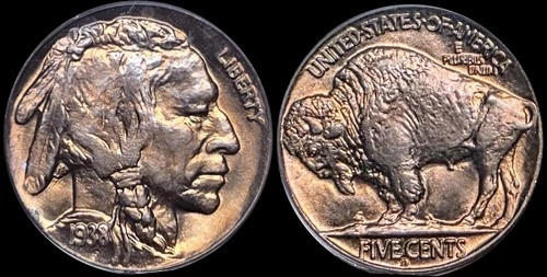 1938-D/D Buffalo Nickel PCGS MS66 Older Blue Holder