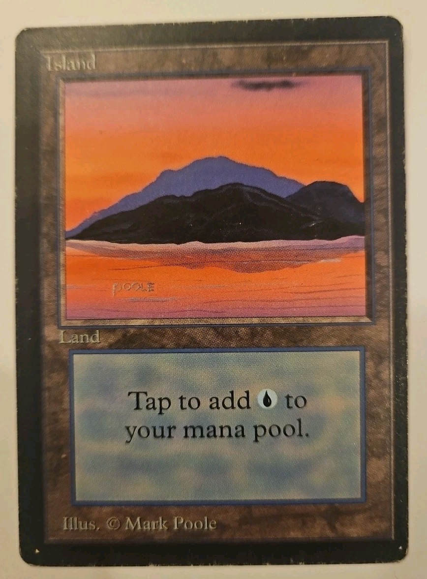 MTG Magic The Gathering Island (Version C) BETA x1 Moderate Play MP English