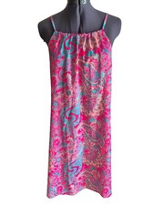 Shein Pink & Teal Paisley Print Strappy Mini Dress XL
