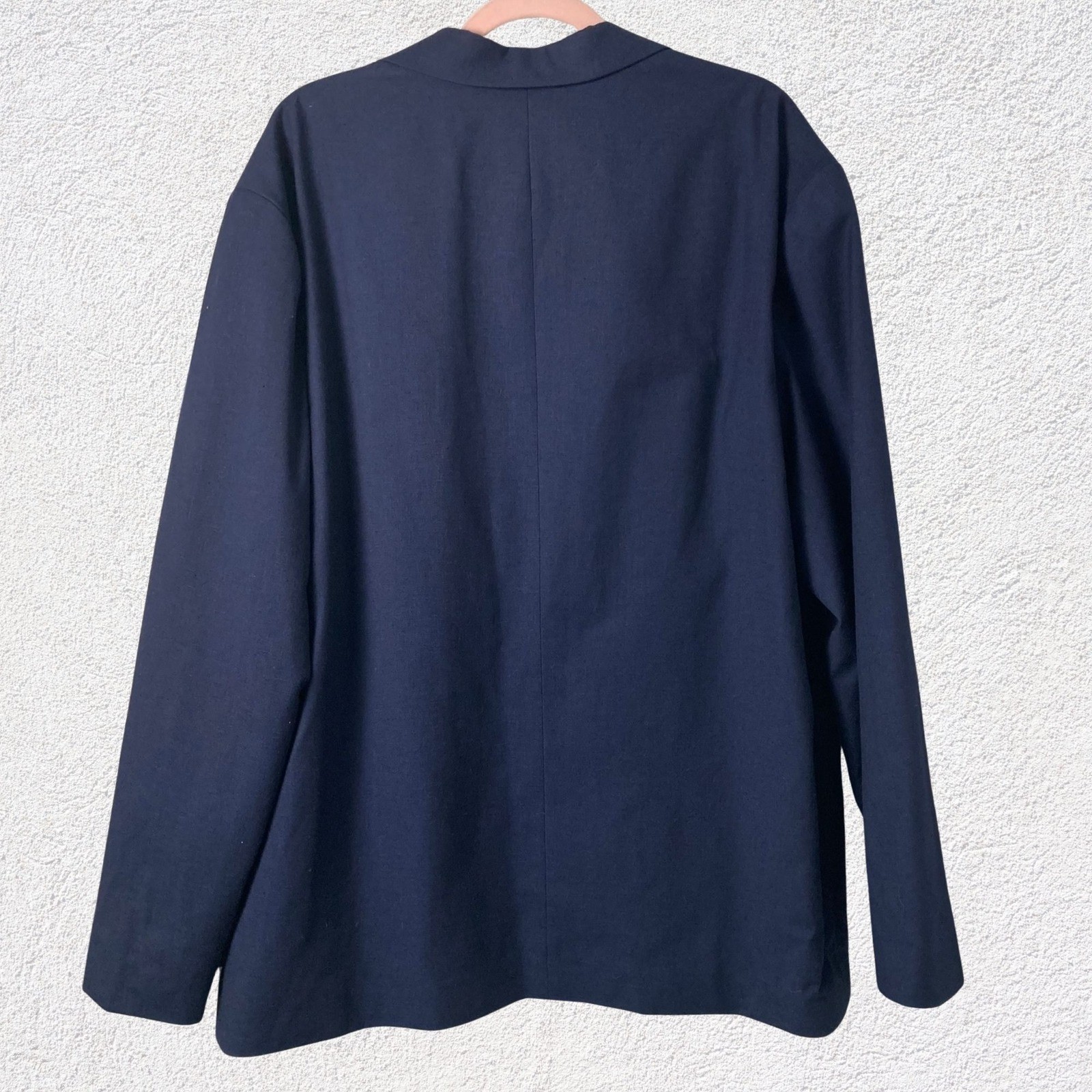 ASOS Design Navy Jacket Men 44R Unstructured Blazer Casual Lightweight Classic