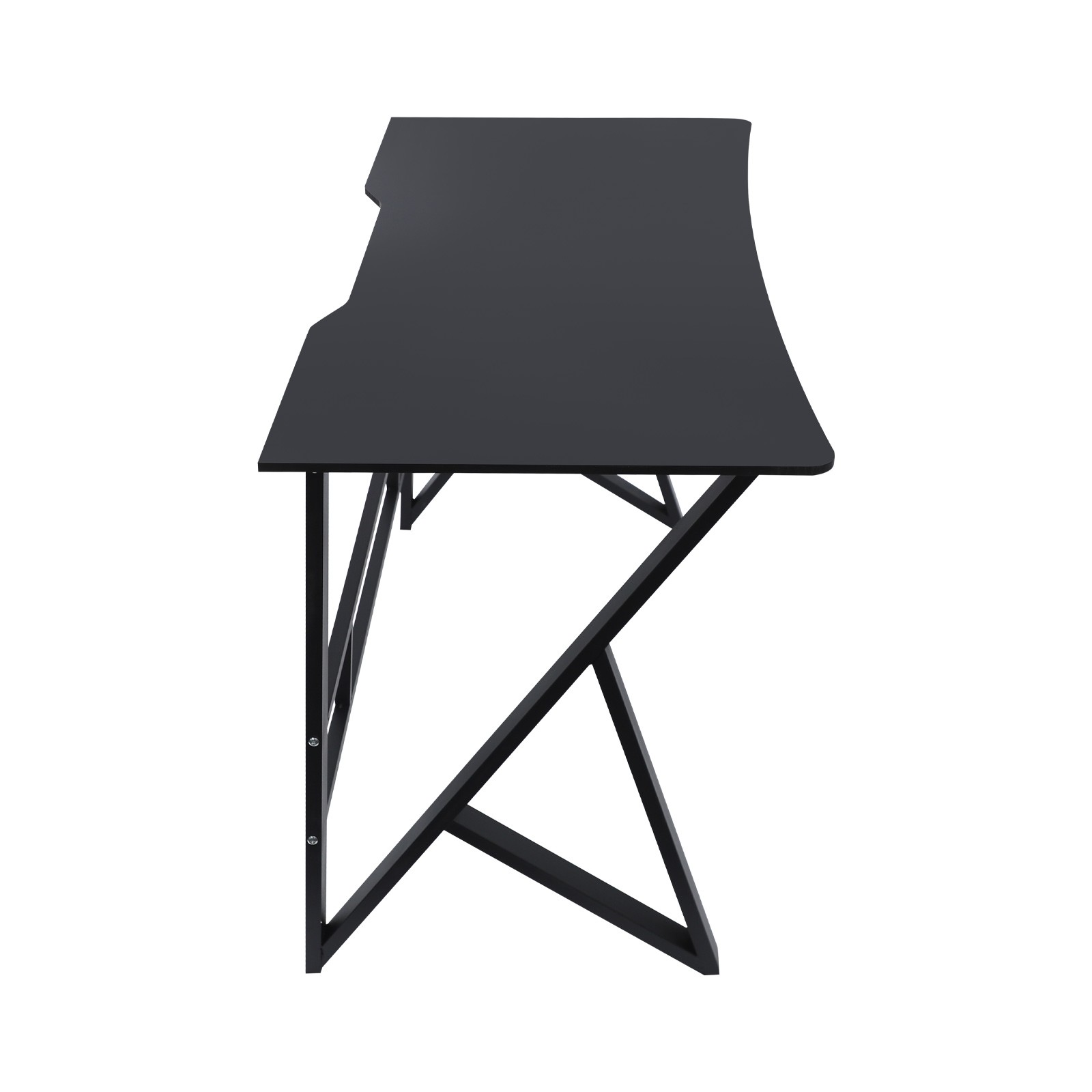 47" K-Shaped Computer Desk Home Office Work Table with Large Desktop Dark Grey