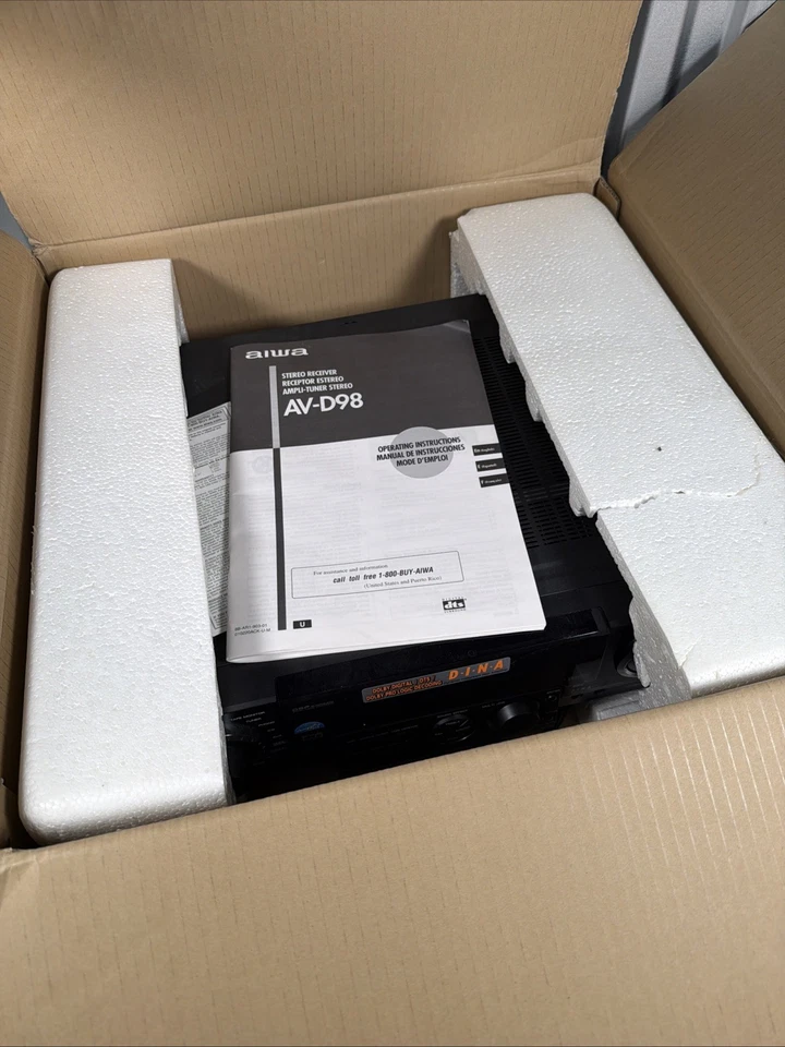 Aiwa AV-D98 AM/FM Stereo Surround Sound AV Receiver w/ Original Box - Image 4 of 4