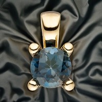 AnhäNger 585 Gold Gelbgold 1 Blautopas Blau GoldanhäNger