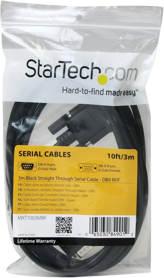 .Com Cavo Seriale Diretto RS232 DB9 3M Nero - M/F - Immagine 4 di 4