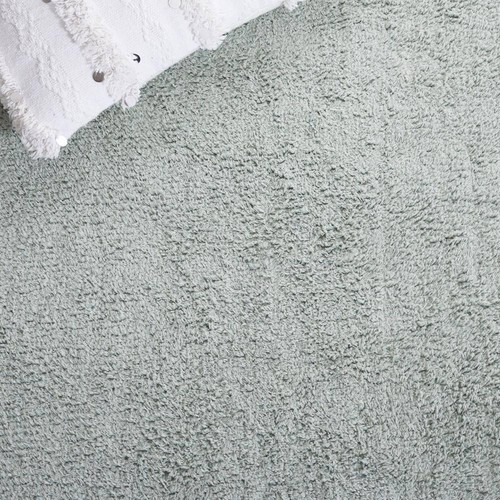 Easy Care Light Blue/Ivory 2 ft. x 9 ft. Machine Washable Border Solid Color Rug - Picture 7 of 7