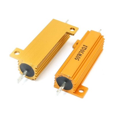 2 Pcs Gold Tone Axial Lead Aluminum Housed Resistor 50W 30 Ohm 5% Kd #bv