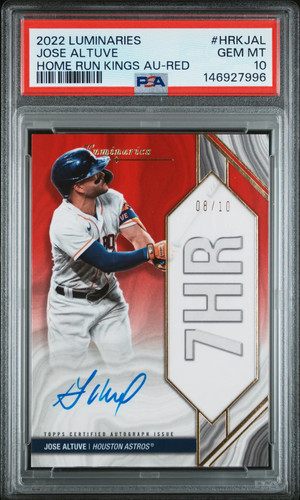 2022 Topps Luminaries Home Run Kings Autographs Jose Altuve #HRKJAL 08/10 PSA 10
