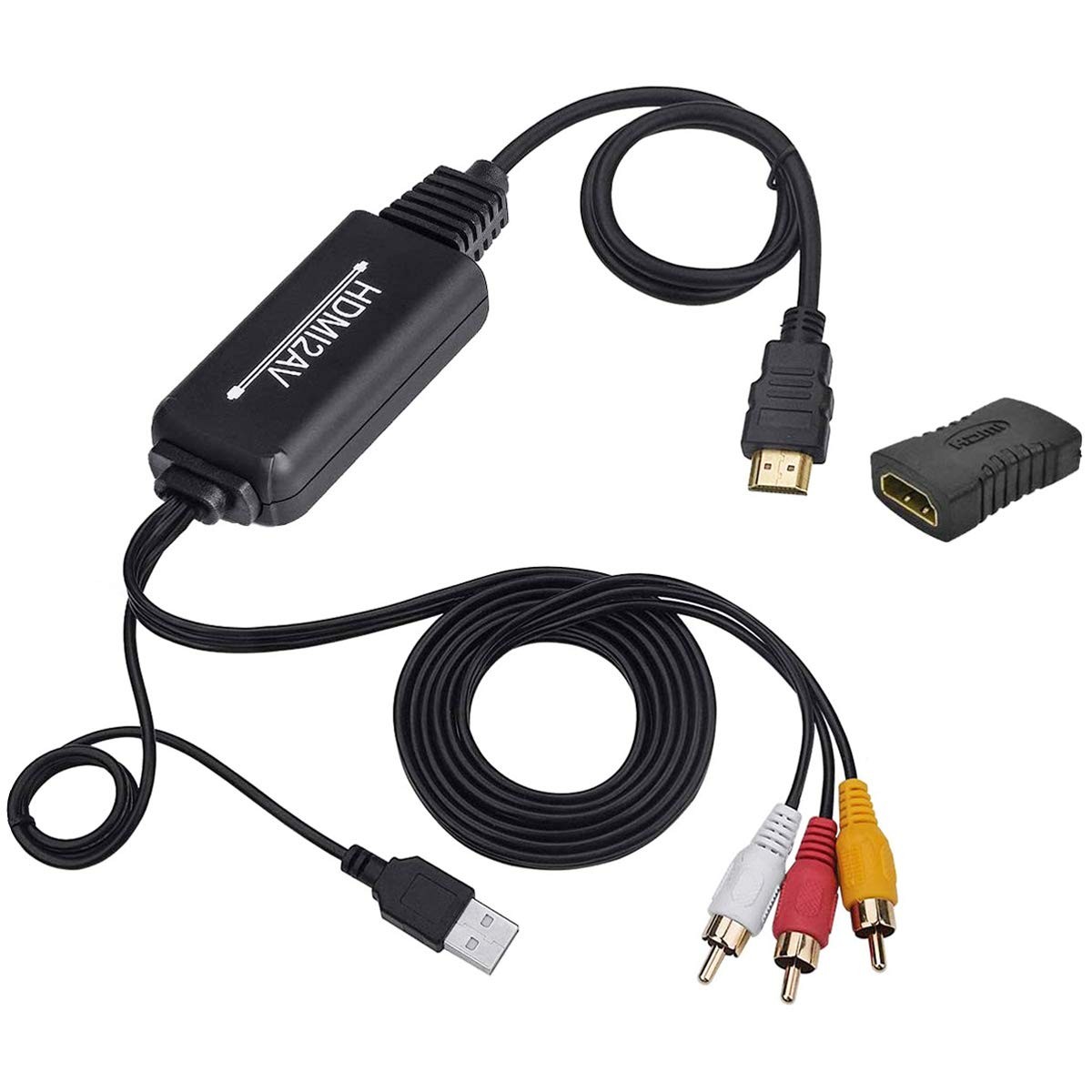 HDMI to RCA Cable, HDMI to RCA Converter Adapter Cable, 1080P HDMI to AV 3RCA...