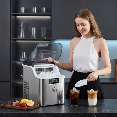 HOMCOM Eiswürfelmaschine 20kg/24h 2,3L Eiswürfelbereiter mit 3,2 L Wassetank