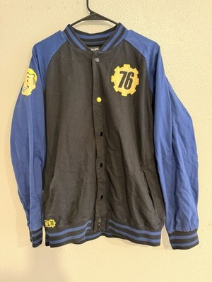 Adult Fallout Themed -Vault 76 -Varsity Snap On Light Weight Jacket Large