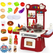 Kitchen Set for Toddler with Sound and Light  Pretend Cooking Food
