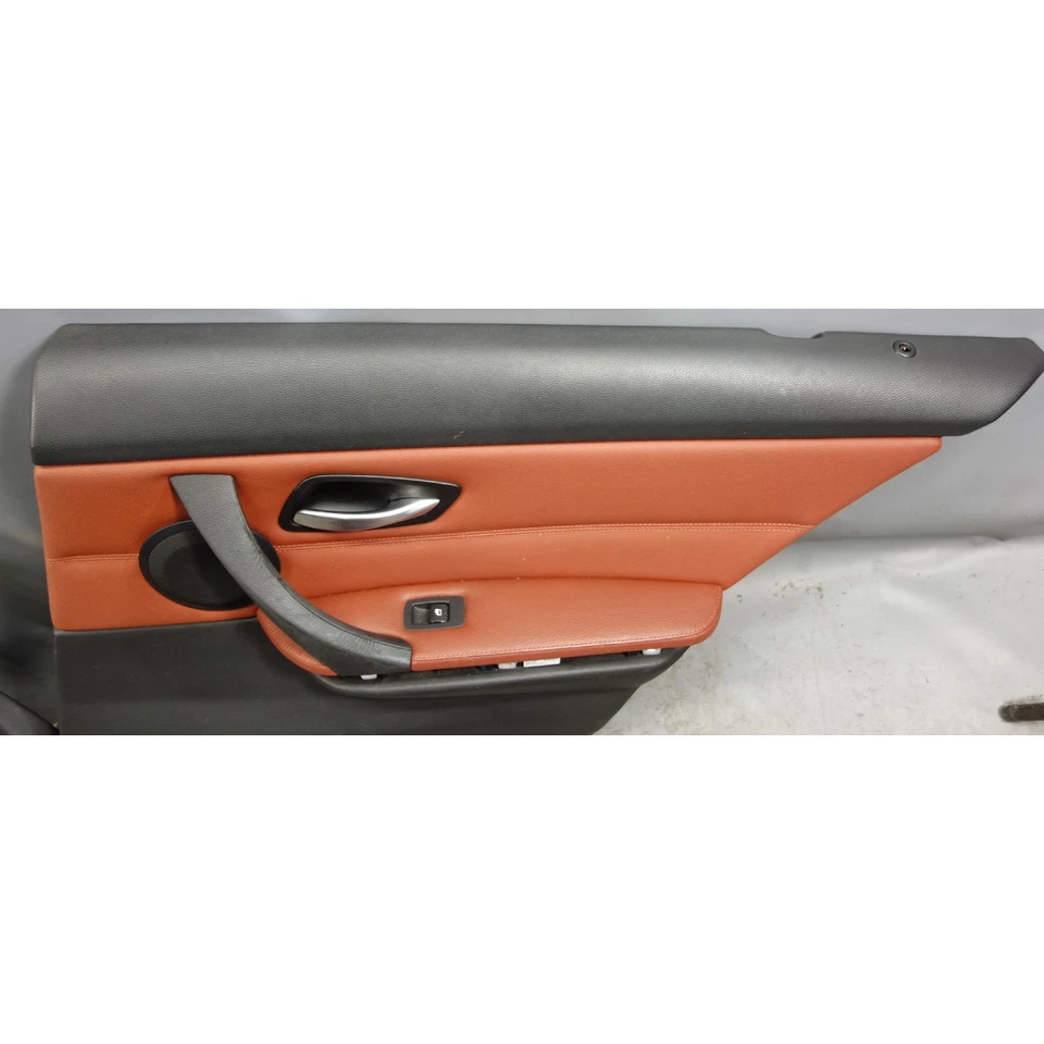2009-2012 BMW E90 E91 3-Series 4dr Rear Interior Door Panels Red Brown Leather — 第 3/4 张图片