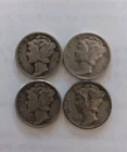 4 DIMES 1935-36 +44-45 Mercury Dime - NICE Condition - Free Shipping!