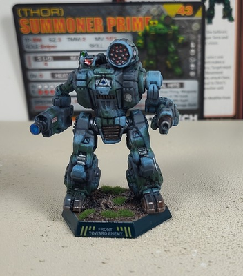 #ad Battletech Pro Painted Summoner Thor With Pilot And Mech Cards $45.00