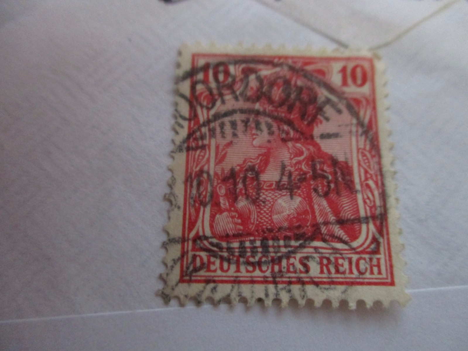 RARE 1900 GERMANY  DEUTSCHES REICH RED STAMP 10 pf  SPECIAL SON CANCEL