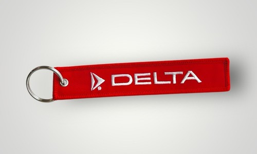 DELTA Air Lines Official Embroidered Keychain Travel Luggage Tag Red White New - Bild 9 von 12