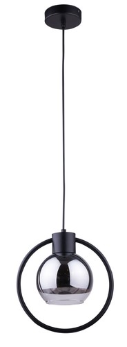 Lámpara Colgante Metal Negro Cristal Plata Bola L:25CM E27 Péndulo Lámpara Salón