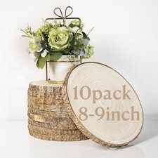 Wood Slices for Centerpieces 10 Pcs Natural Wood Rounds 8-9 Inch for Wedding ...