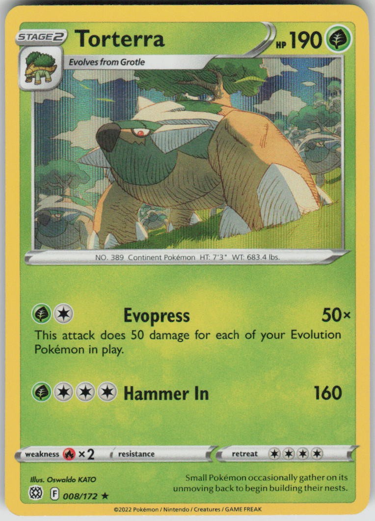 Pokemon Torterra Holo Holo Rare SWSH09: Brilliant Stars 008/172 NM