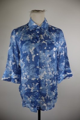 WEEKEND MAX MARA DAMEN BLUSE GR 40 WOMAN SHIRT CASUAL VINTAGE 3/4 ARM