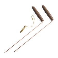 Dowsing Rods Complete Set Brass Pendulum and Comfortable Walnut Handles