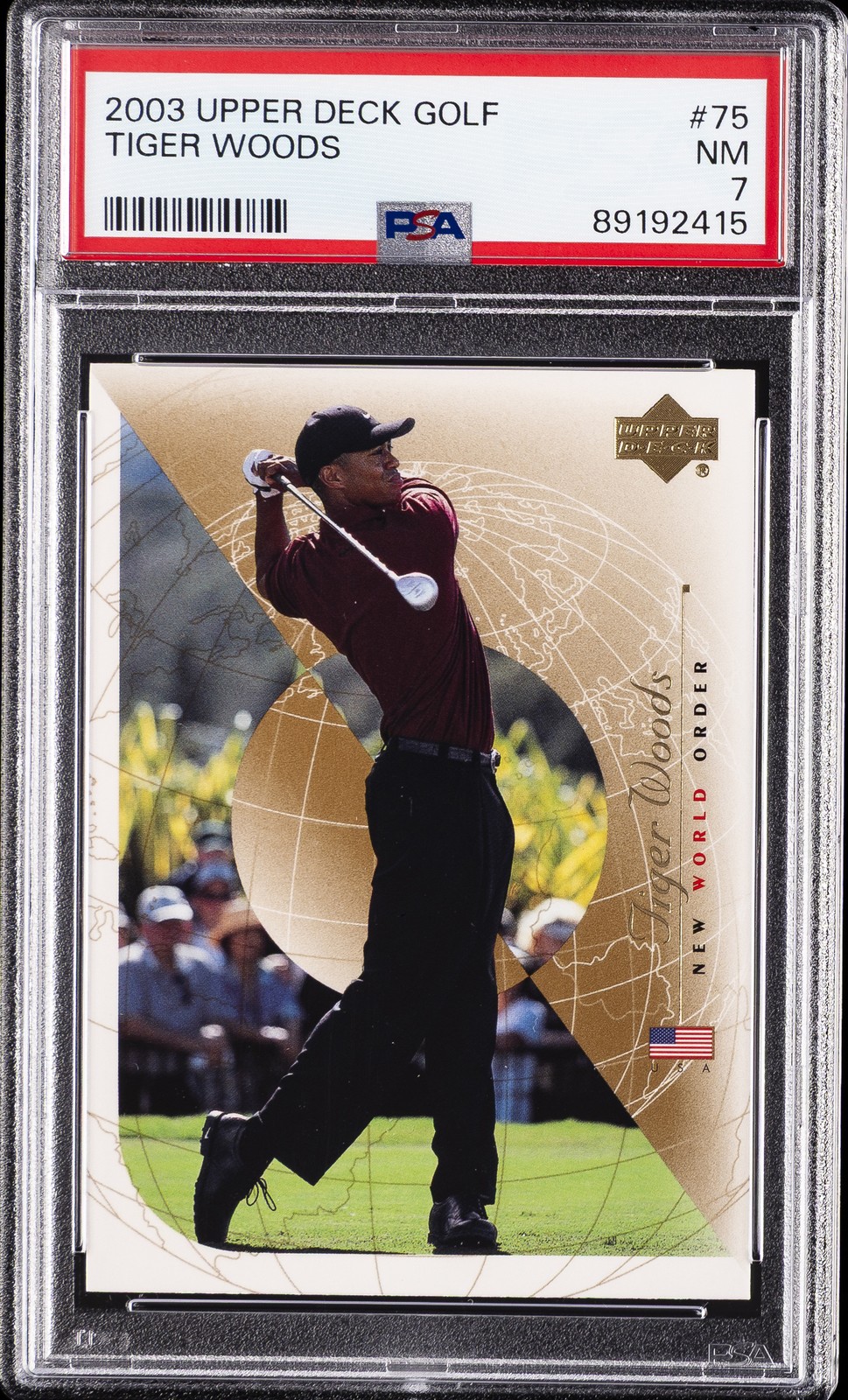 2003 UPPER DECK GOLF #75 TIGER WOODS PSA 7