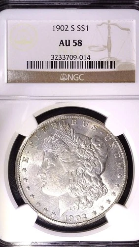 1902-S San Francisco Morgan Silver Dollar $1 NGC AU 58