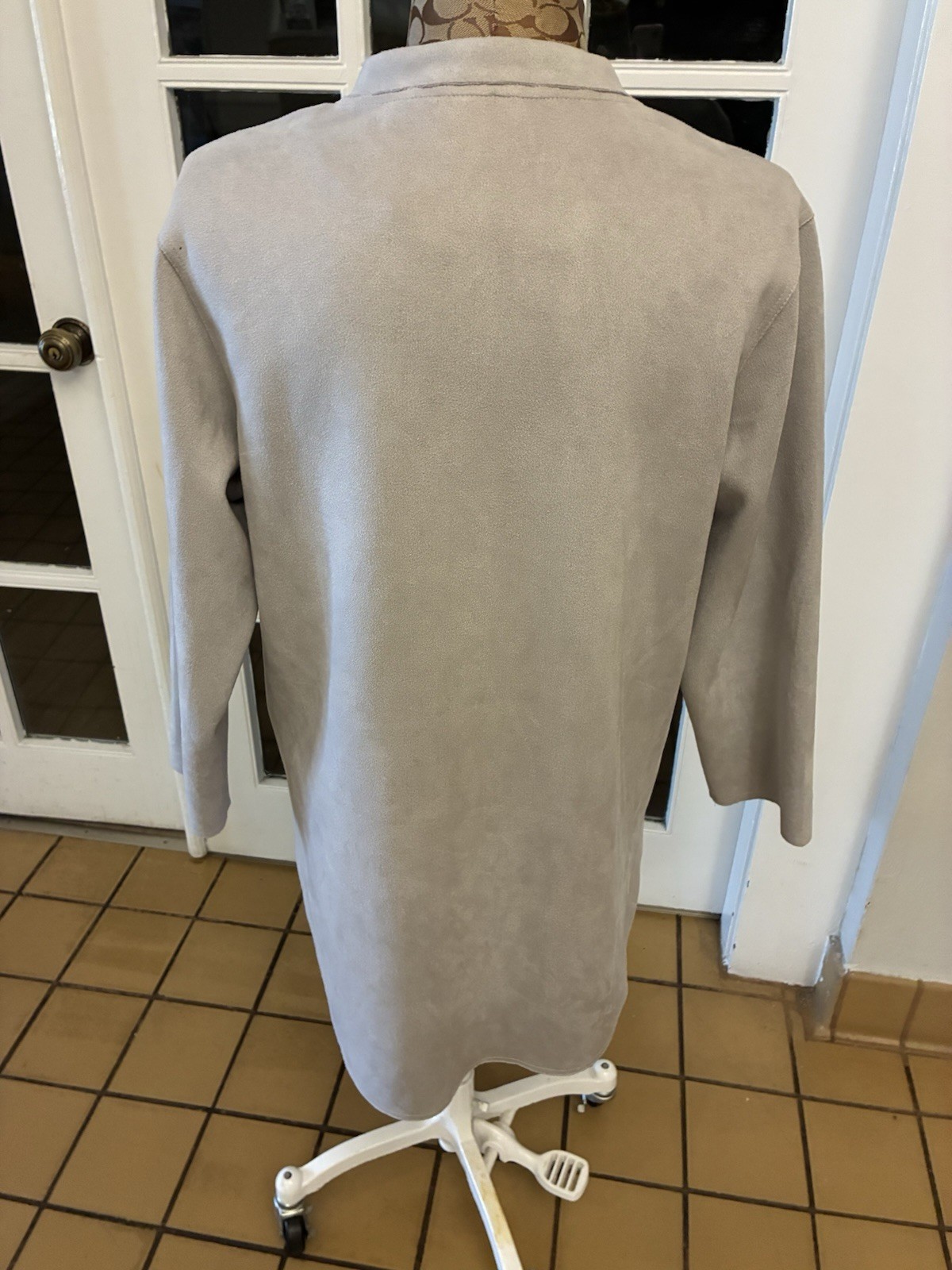 Grey Open Front Button Down Lightweight Jacket - image 6