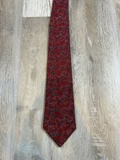 Barry of London Tie Mens 100% Silk Burgundy Navy Gold Abstract Made in USA
