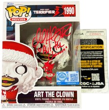David Howard Thornton signed & sketched Funko Pop Art the Clown with Chainsaw (B