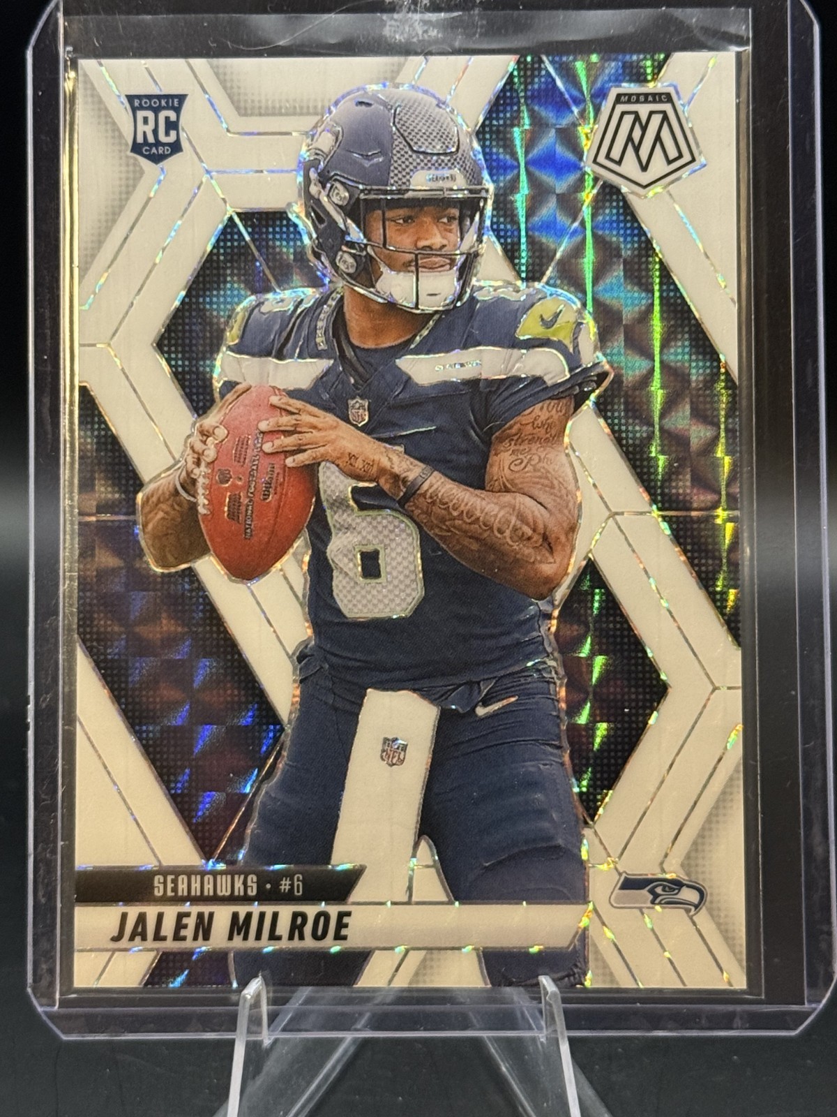 2025 Panini Mosaic - Rookies Jalen Milroe #322 White Mosaic Prizm /25 (RC)