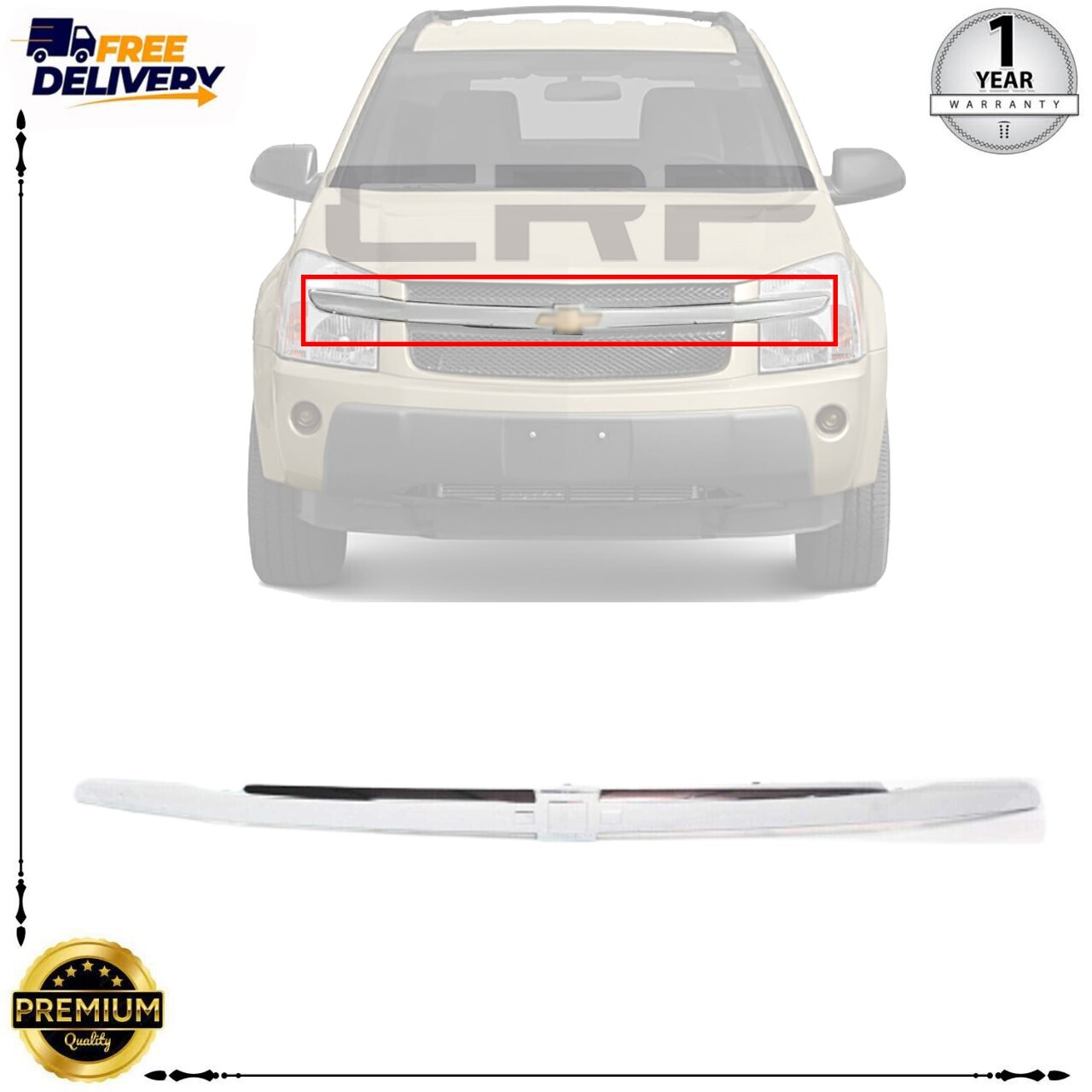 Grille Molding Chrome For 2005-2009 Chevrolet Equinox GM1210106
