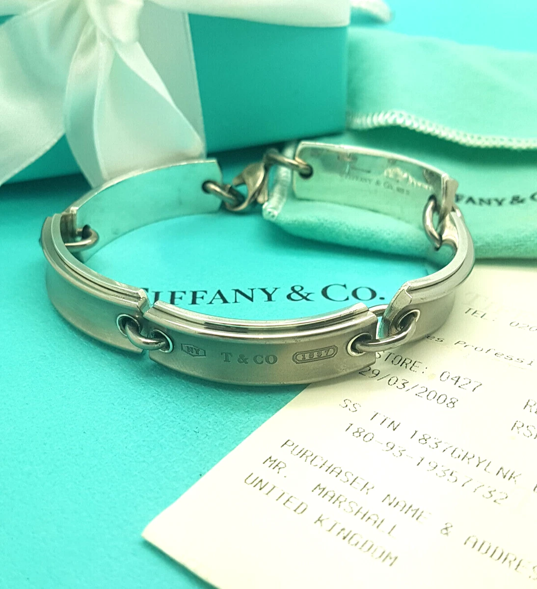 Tiffany & Co Toggle Bracelet 8.25 Heart Shopping Bag Charm