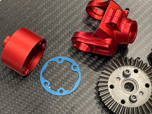 Aluminum differential Diff Case Pinion +Diff York Arrma Typhon 3s BLX 4x4 - Picture 4 of 6