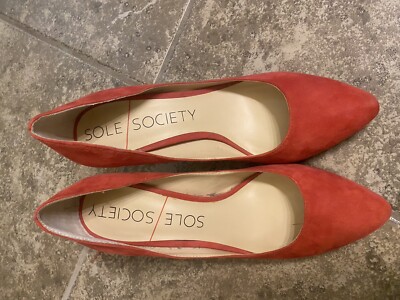 sole society womens heels round toe Red 9M